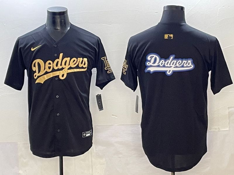 Men Los Angeles Dodgers Blank Black Gold Nike MLB Jersey style 0018->los angeles dodgers->MLB Jersey